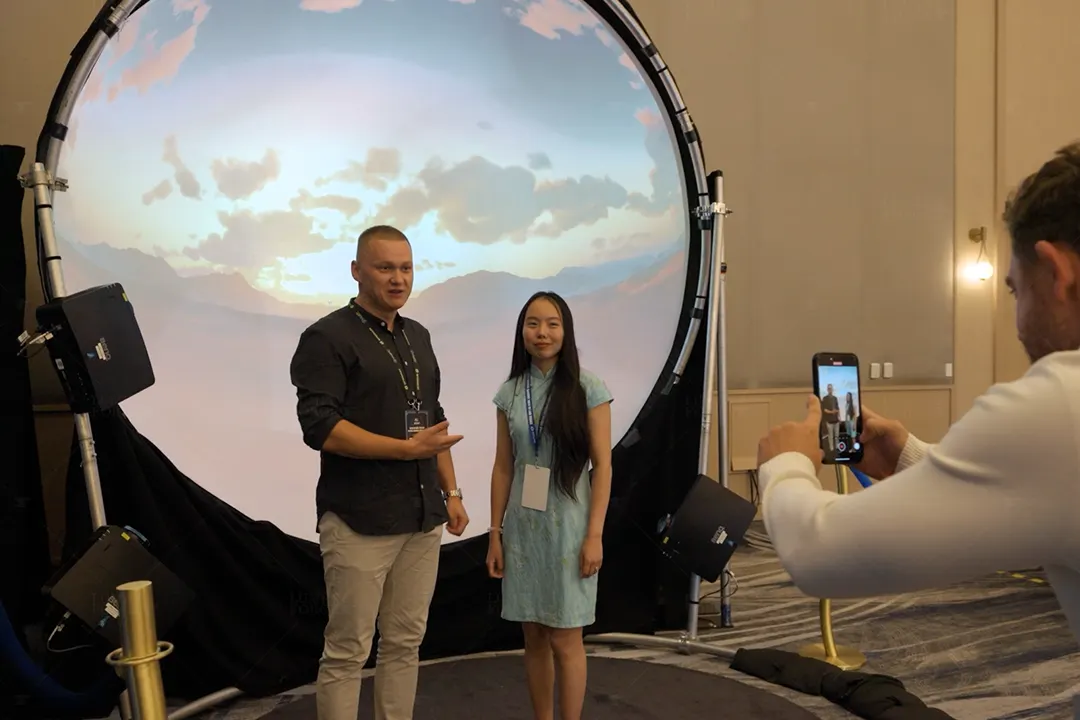 Tradeshow Visitors Interacting With Projection Dome 2  1