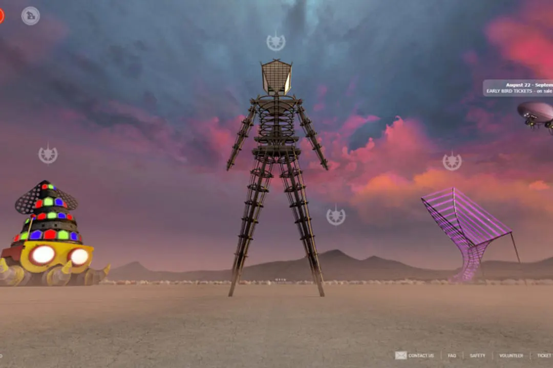 Virtual Burning Man 2022 Desert Installations Sunset