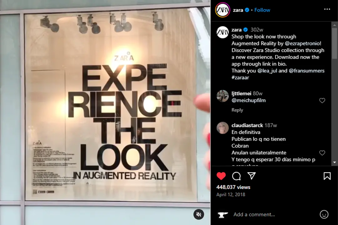 Zara Experiental Ar Retail Mapping
