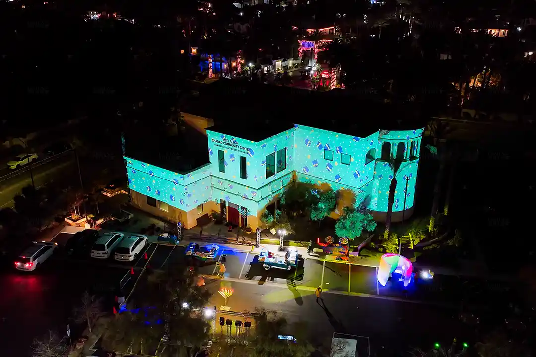 Chabad Of Summerlin Synagogue Chanukah Celebration Projection Mapping Drone Presents