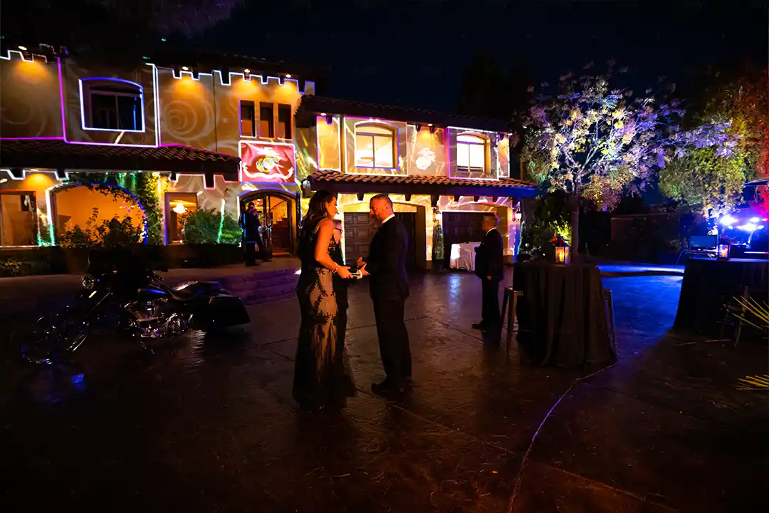 Marine Ball House Projection Couple On Dance Floor