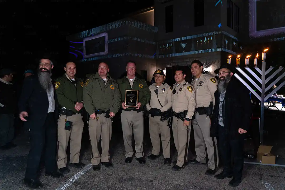 Synagogue Chabad Chanukah Celebration Projection Mapping Police Officers 2