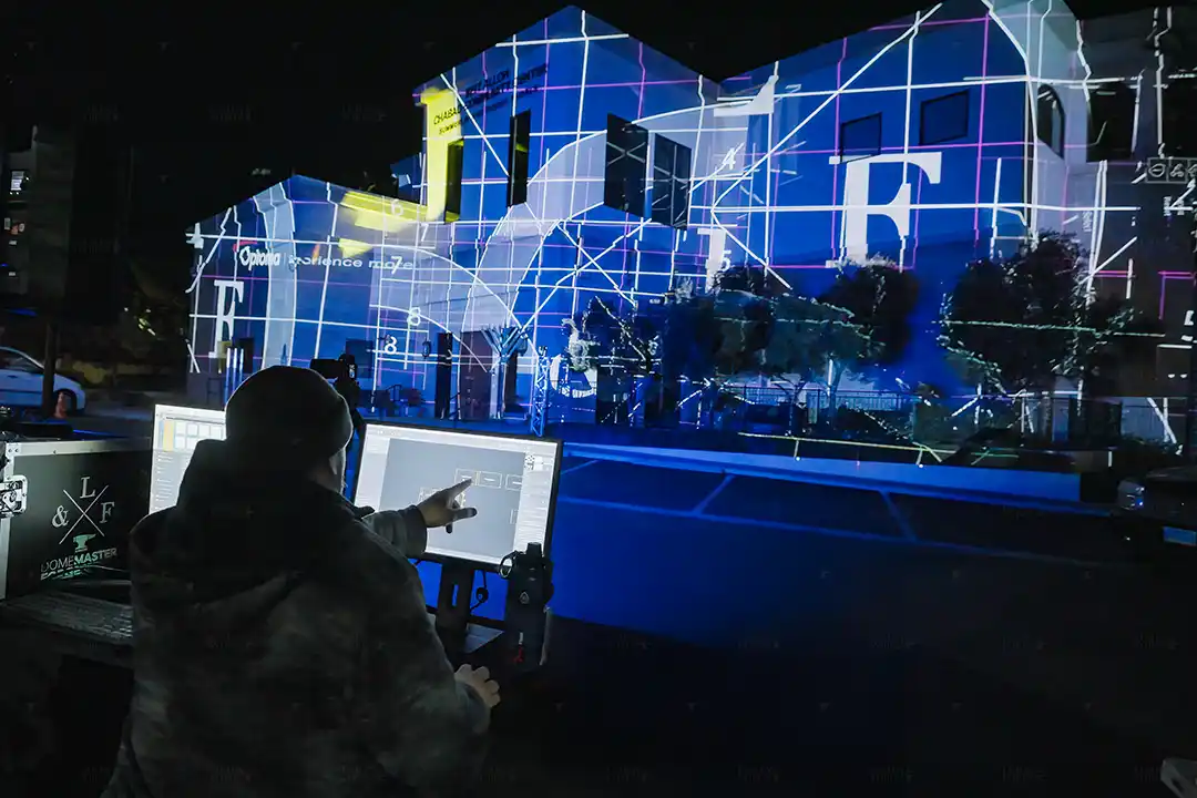 Synagogue Chabad Chanukah Celebration Projection Mapping Tech Village Mapping Patterns