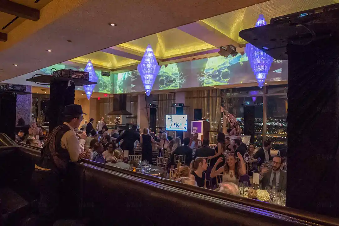 Urban Seed Gala Projection Mapping On Wall Above Guests